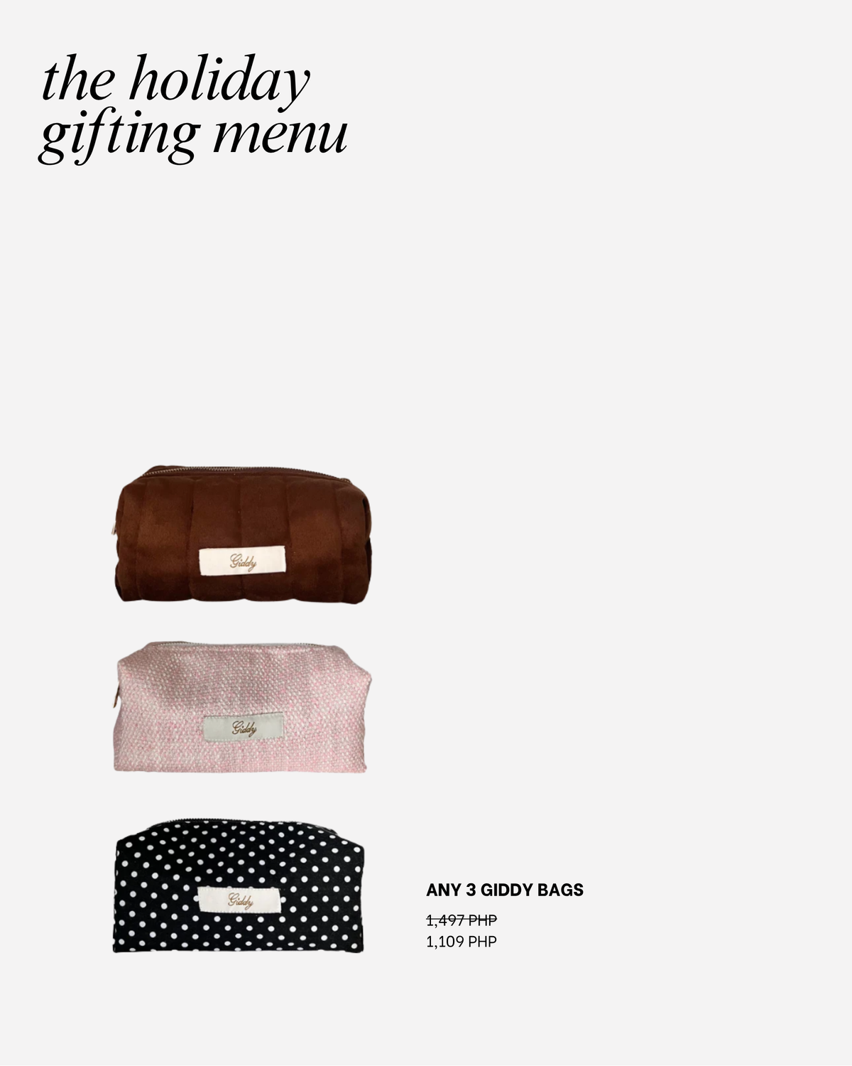 THE HOLIDAY GIFTING MENU